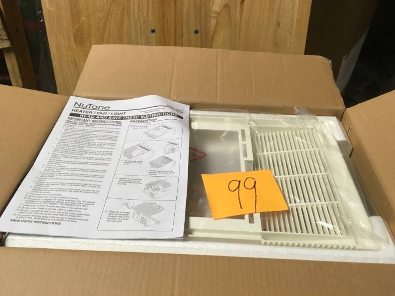 NuTone 70 CFM Ceiling Bathroom Exhaust Fan with Light and 1300-Watt Heater open box not used