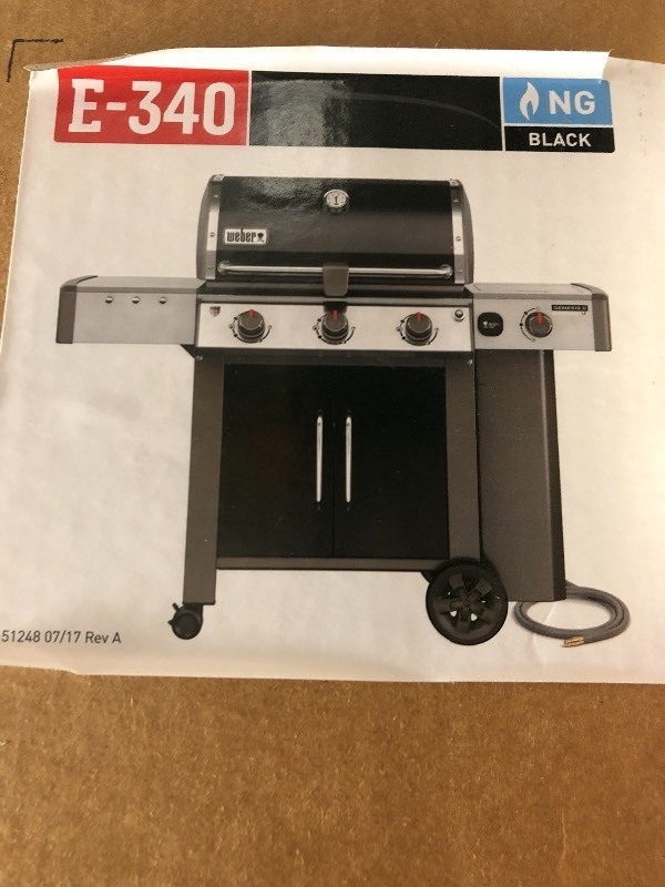 Weber Genesis II LX E-340 3-Burner Natural Gas Grill in Black with Built-In Thermometer and Grill Light not used