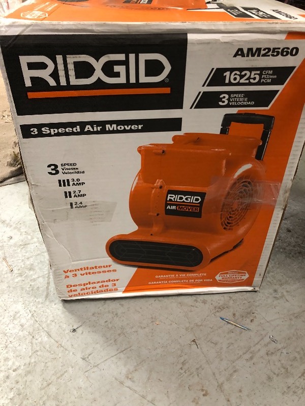 RIDGID 1625 CFM Air Mover in working conditions