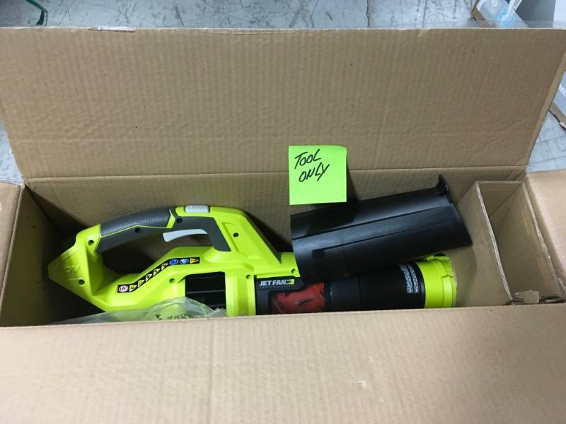 lot 3 image: Ryobi 110 MPH 480 CFM Variable-Speed Turbo 40-Volt Lithium-ion Cordless Jet Fan Leaf Blower - Battery and Charger Not Included not used