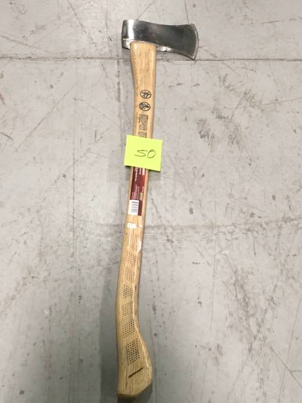 lot 50 image: Husky 4LB Single Bit Michigan Axe with 35 American Hickory Hdl not used