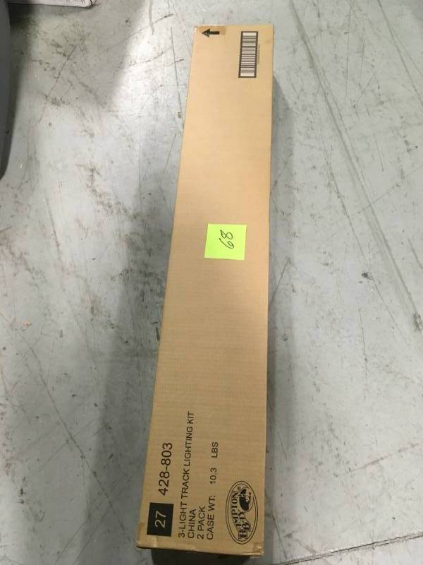 lot 68 image: Hampton Bay 3-Light White Linear Track Lighting Kit CASE OF 2 PACK new