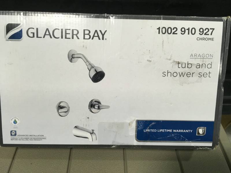 lot 74 image: Glacier Bay Aragon 2-Handle 1-Spray Tub and Shower Faucet in Chrome (Valve Included)  in like new condition