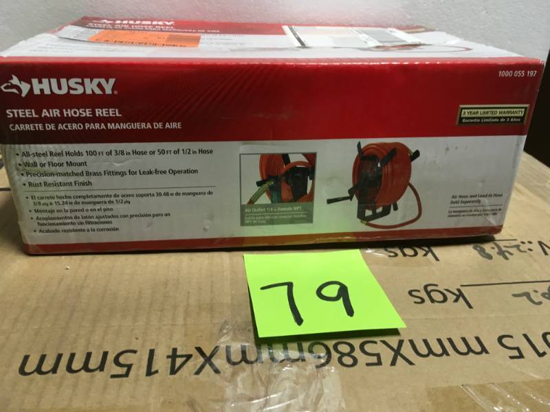 lot 79 image: Husky Manual Air Hose Reel  in like new condition