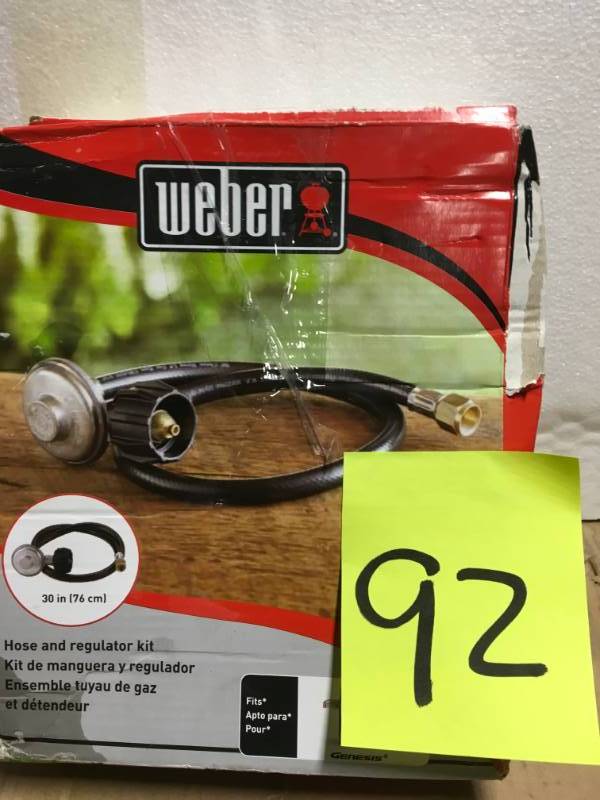 lot 92 image: Weber Replacement Hose and Regulator for Genesis 300 Gas Grill not used