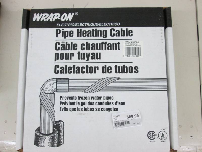 Wrap on pipe heating cable 80 foot...