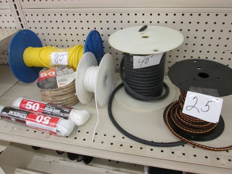 Lot of rope, rubber cord and bungee...