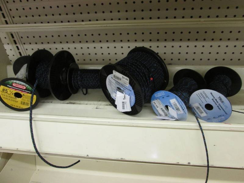 Lot of braided nylon rope, various ...