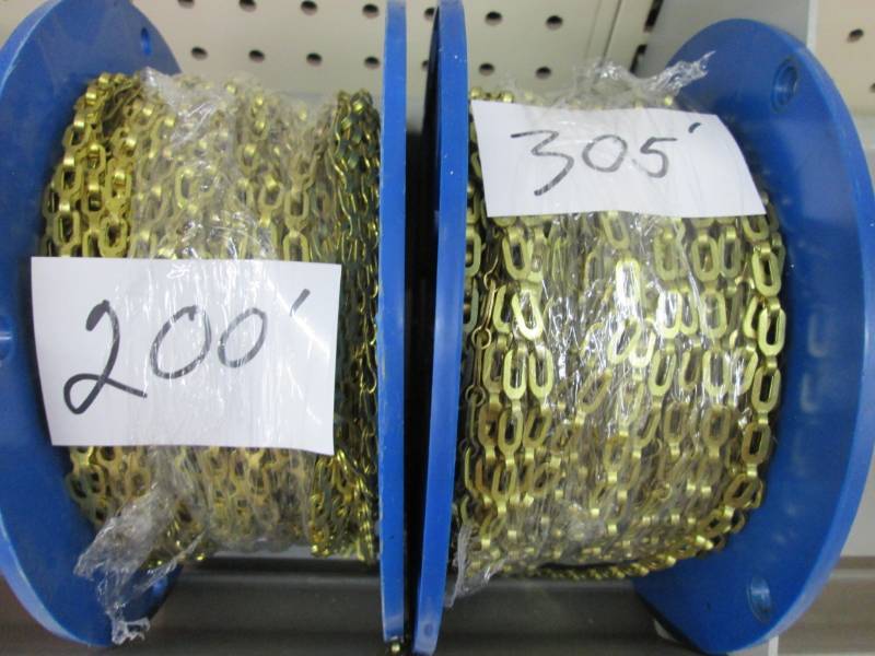 2 Rolls of brass chain...