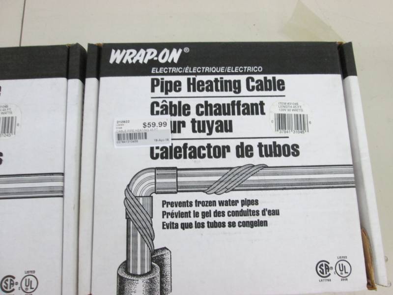Wrap on pipe heating cable 45 foot...