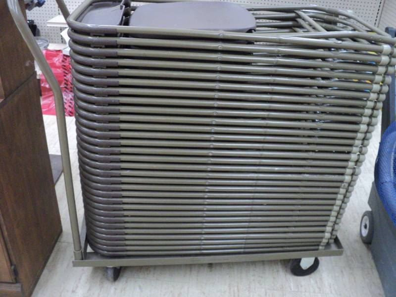 Rack with 30 folding chairs...