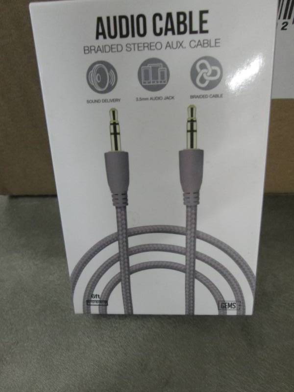 Box of 12 - Braided Stereo Aux. Cab...