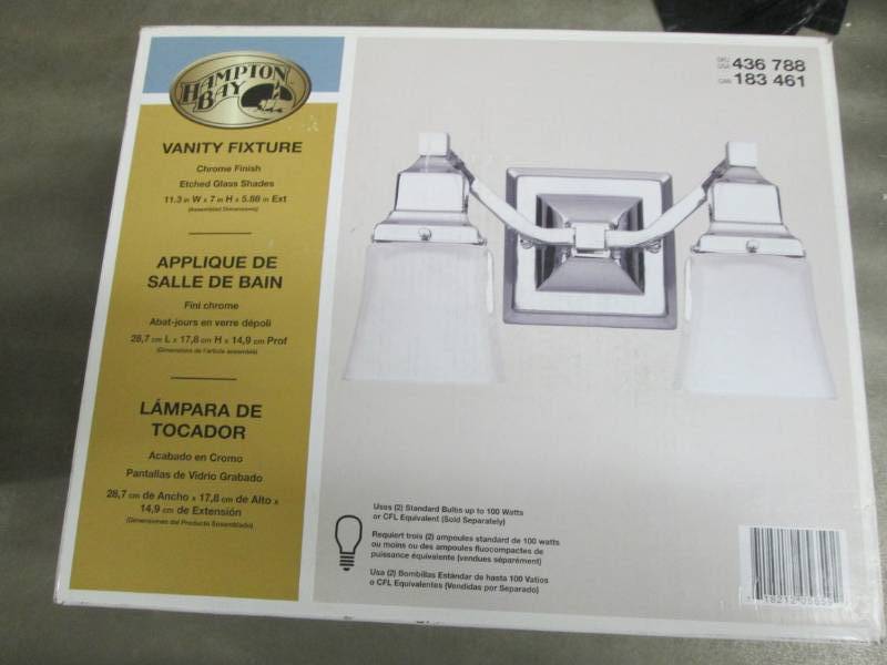 Hampton Bay 2-Light Chrome Vanity L...