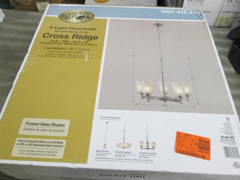 Hampton Bay 5-Light Brushed Nickel ...