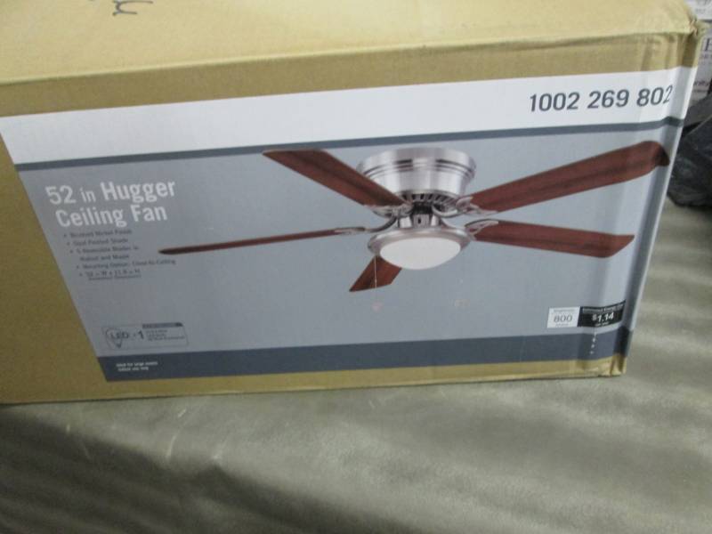 Hugger 52 in. LED Indoor Brushed Ni...