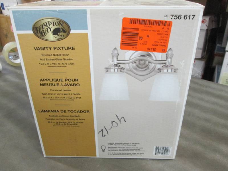 Hampton Bay 2-Light Brushed Nickel ...