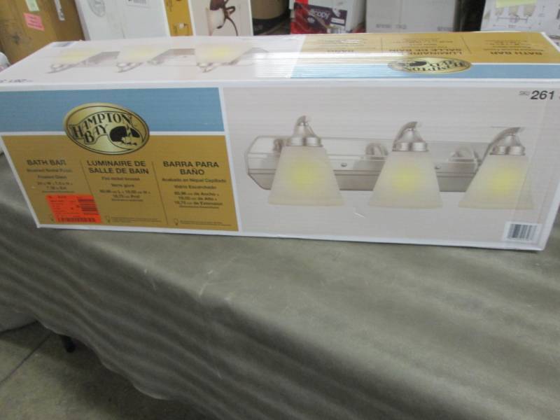 Hampton Bay 3-Light Brushed Nickel ...