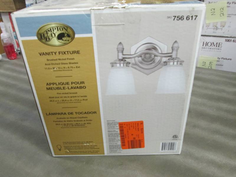 Hampton Bay 2-Light Brushed Nickel ...