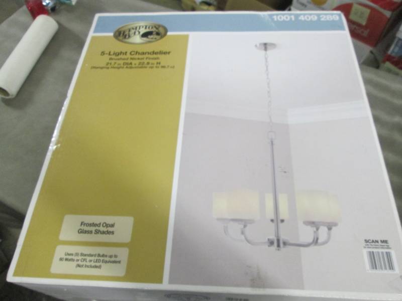 Hampton Bay 5-Light Brushed Nickel ...