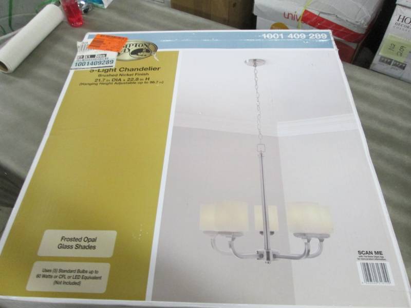 Hampton Bay 5-Light Brushed Nickel ...