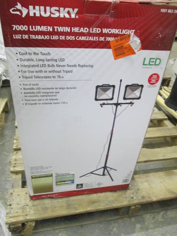 Husky 7000-Lumen Twin-Head LED Work...