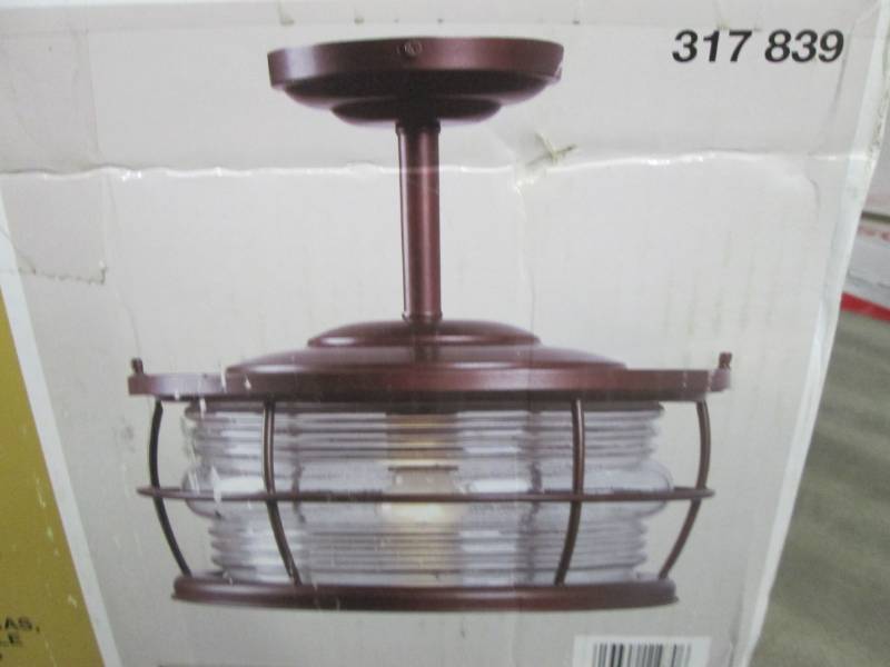 Hampton Bay Harbor Semi-Flush Exter...