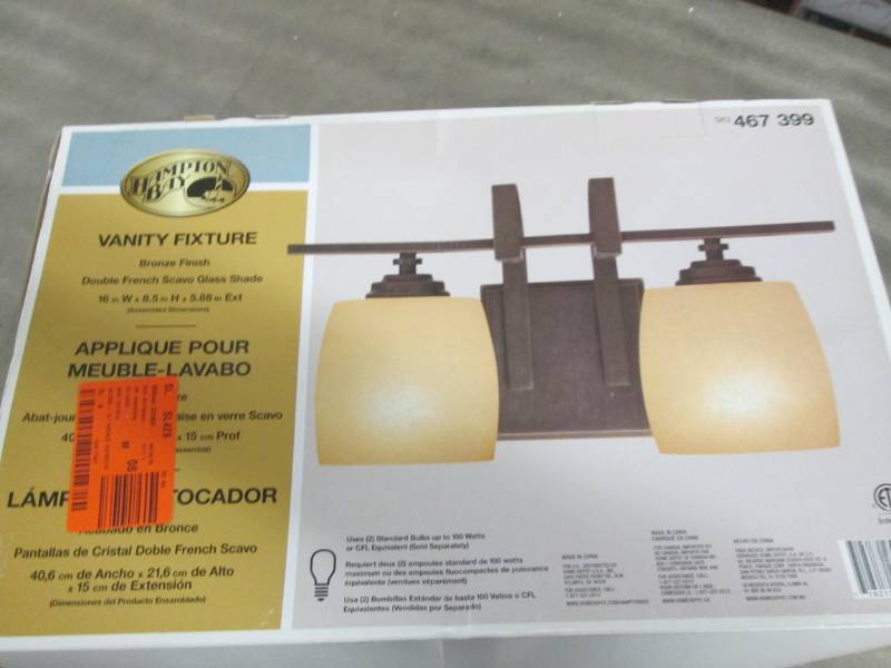Hampton Bay 2-Light Bronze Vanity L...