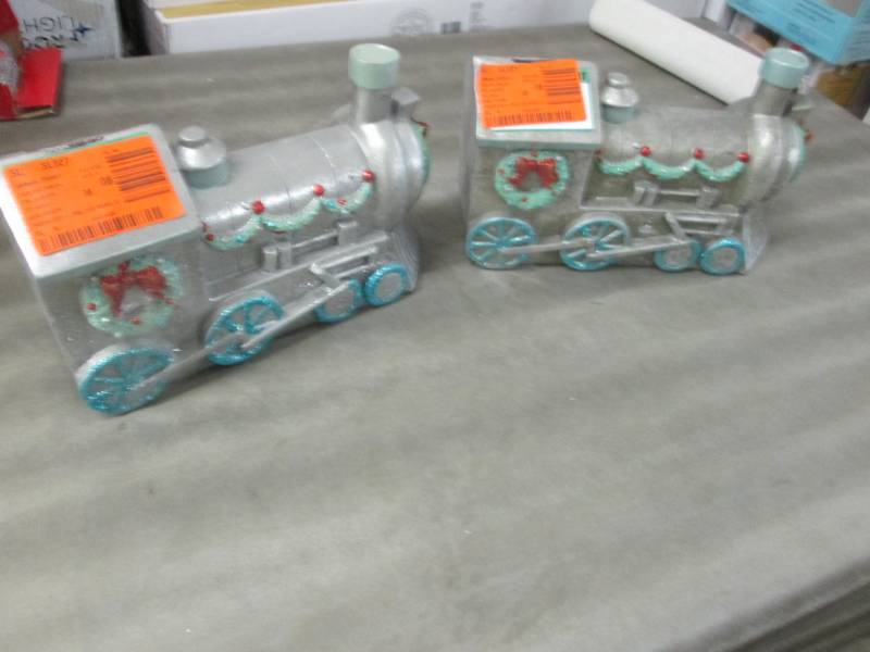 Lot of 2 Christmas Train Banks...