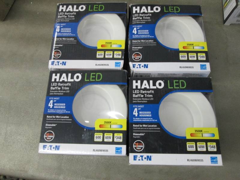 Lot of 4 Halo RL 4 in. White Integr...