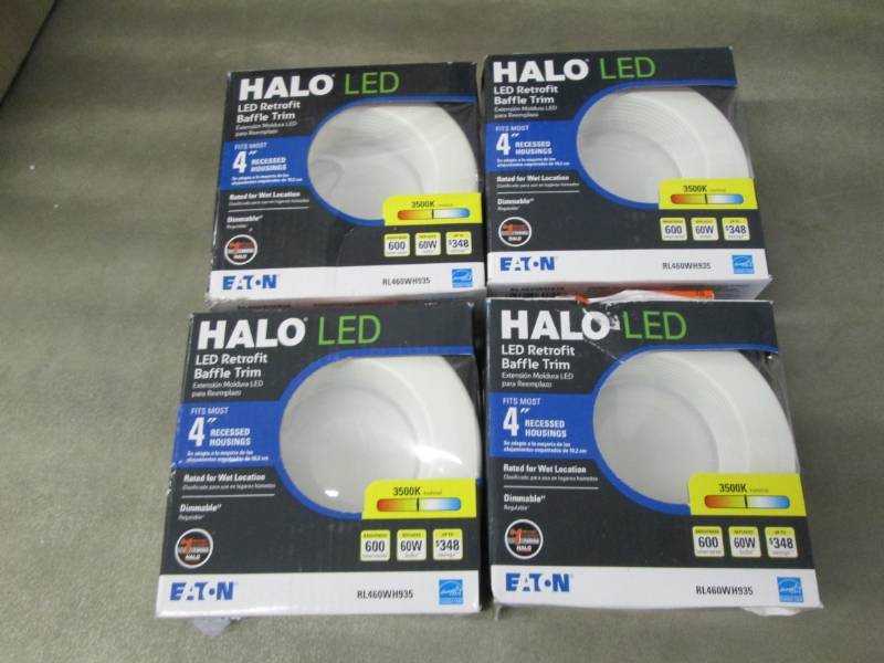 Lot of 4 Halo RL 4 in. White Integr...