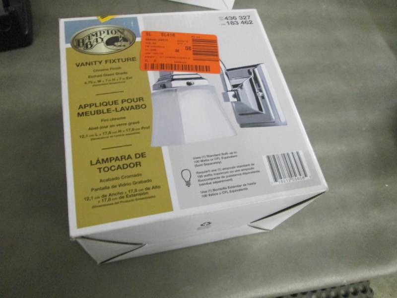 Hampton Bay 1-Light Chrome Bath Lig...