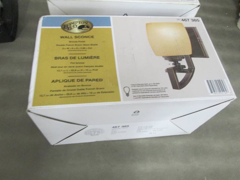 Hampton Bay 1-Light Bronze Sconce w...