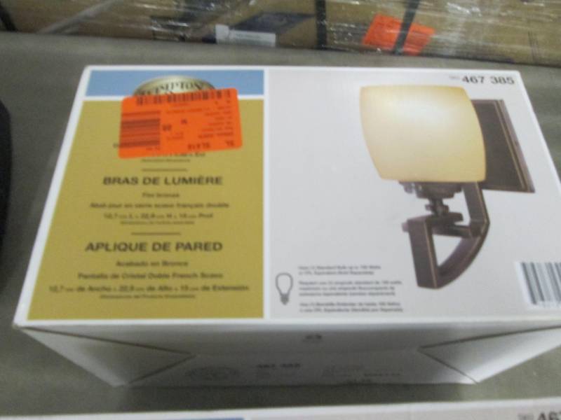 Hampton Bay 1-Light Bronze Sconce w...