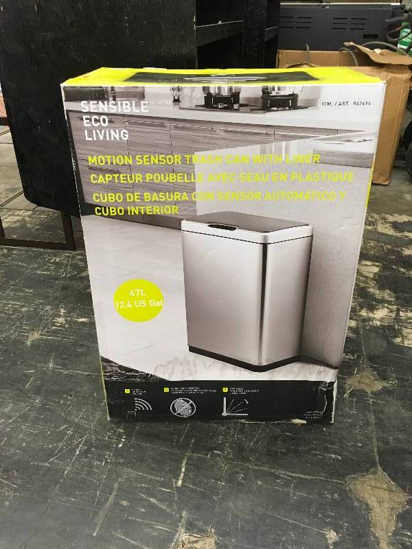 lot 233 image: Eko 47L Motion Sensor Trash Can, Retail $49.89