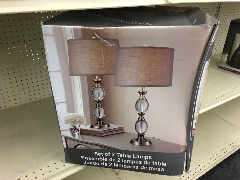 lot 237 image: 2PK Crystal Table Lamps, Retail $69.99