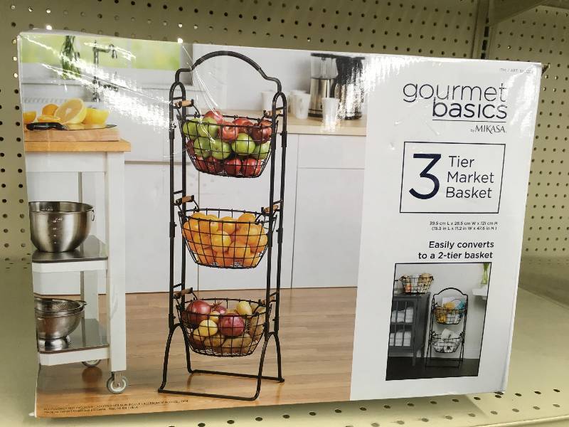 lot 247 image: Mikasa Harbor 3 Tier Basket, Retail $39.99