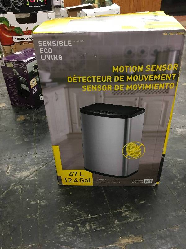 lot 253 image: Eko 47L Motion Sensor Trash Can, Retail $49.89