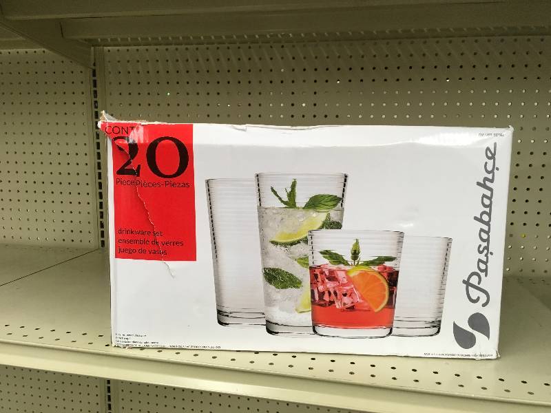lot 263 image: Sisecam 20PC Drinkware, Retail $16.99