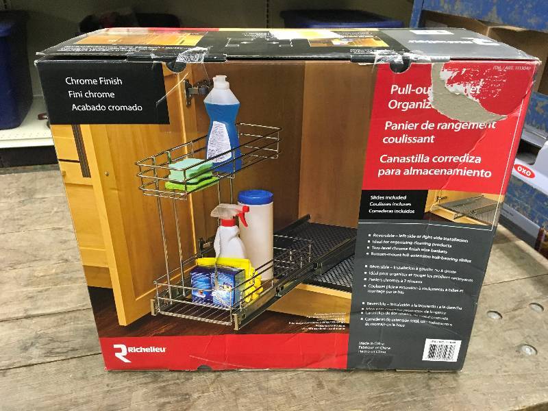 lot 284 image: Richelieu Pull-Out Cabinet Organizer, Retail $19.99