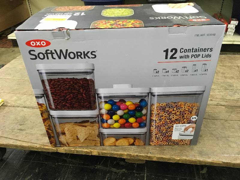 lot 289 image: Oxo 12 Pc. Containers W Pop Lids, Retail $79.99