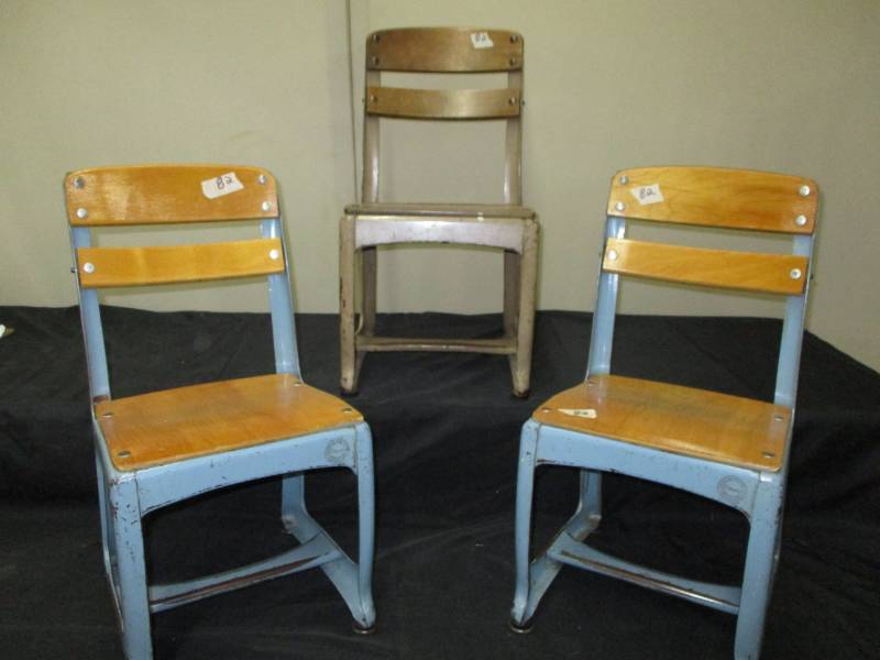 lot 50 image: Three kids School Chairs