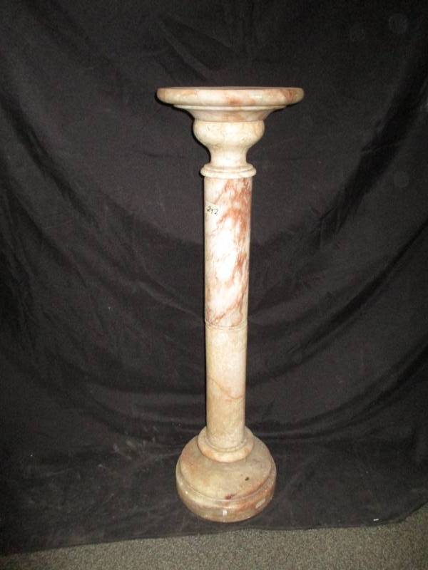 lot 72 image: 2  piece Marble Plant Stand