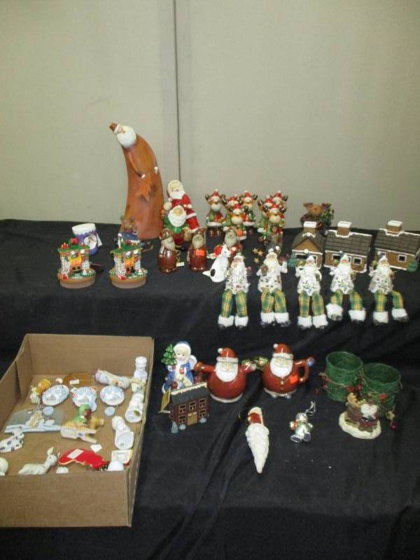 lot 207 image: Unused Christmas Decorations Santa and Reindeer