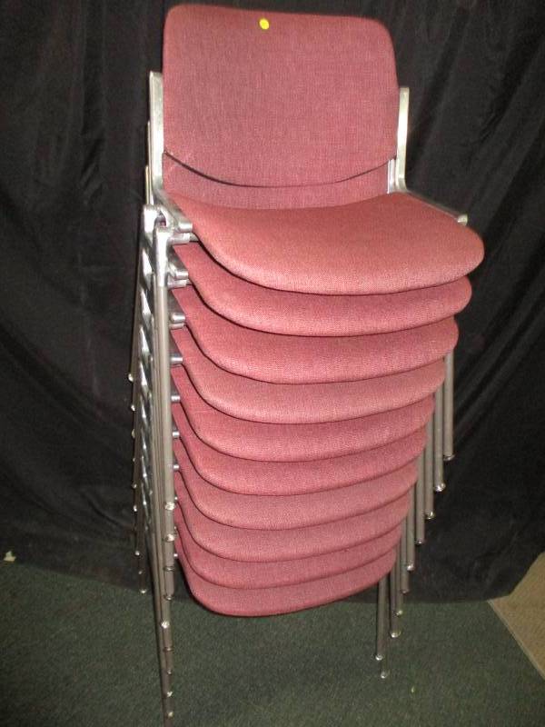 lot 211 image: 10 Stackable heavy duty Chairs