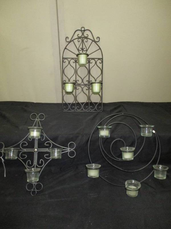 lot 237 image: Metal candle holders