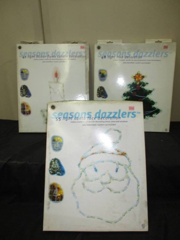lot 251 image: 3 Unopened Christmas Light ip window or wall