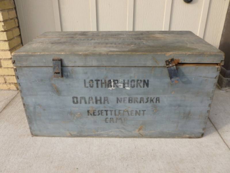 lot 14 image: Antique Immigrant Trunk