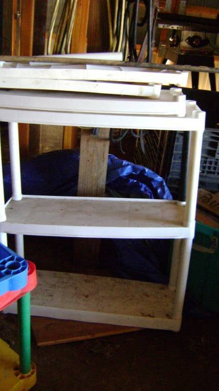 TWO 3 TIER PLASTIC SHELVES