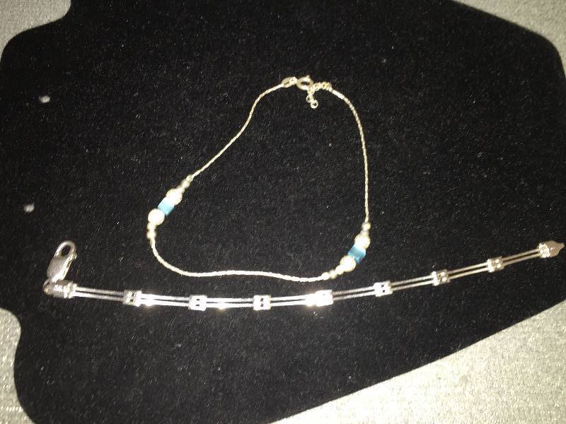 lot 64 image: Sterling Silver Bracelet & Ankle Bracelet