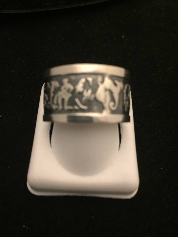 lot 13 image: Sterling Silver Wide Band Ring